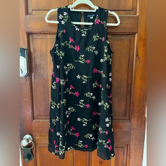 Tommy Hilfiger Black Floral Embroidered Dress Midi Cocktail Party Work Wear Boho - Picture 11 of 11